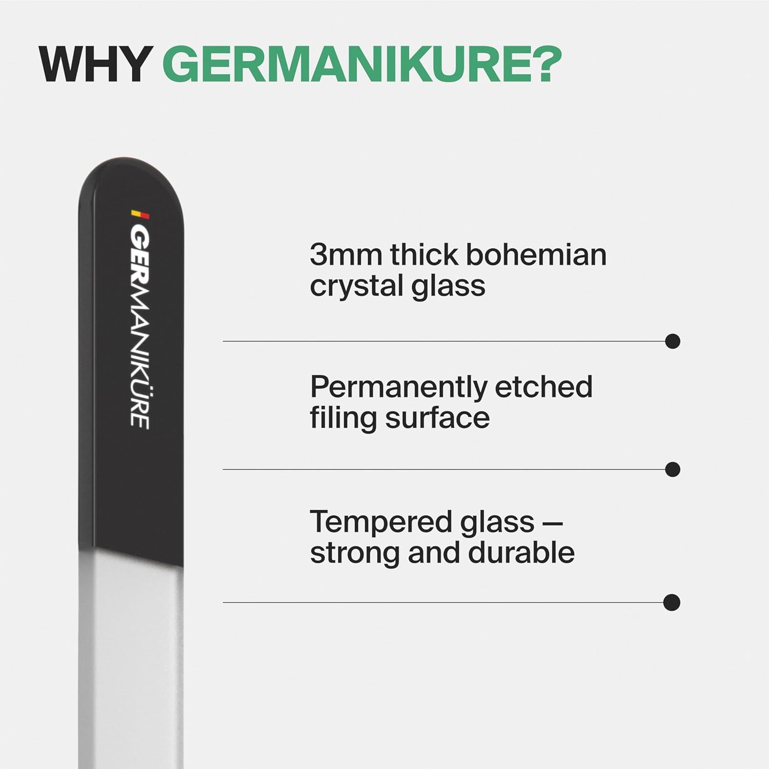 GERMANIKURE - Set tagliaunghie e lima per unghie in vetro con custodia in pelle viola scuro - Made in Solingen Germania di acciaio inox FINOX FINOX, prodotto in Repubblica Ceca