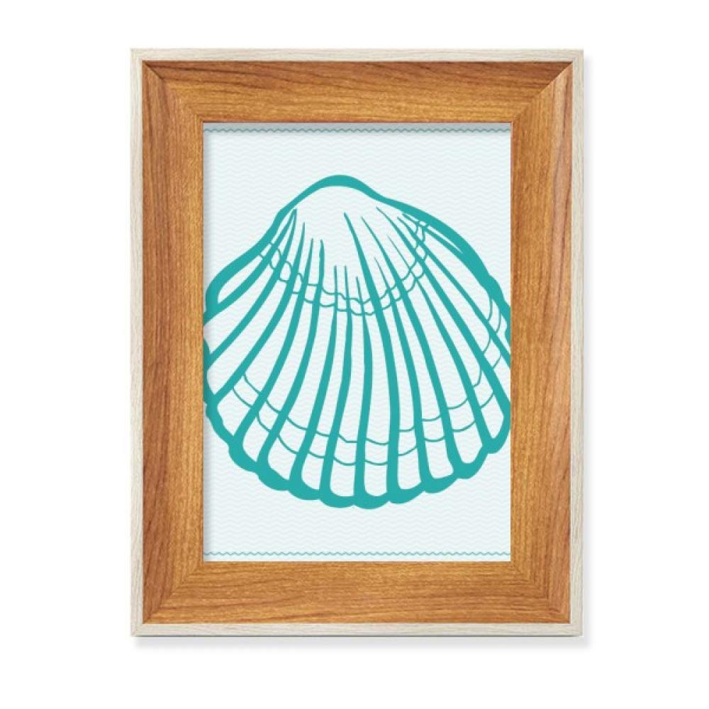 Illustration vie marine vert cadre photo bois, la sérénité de l'océan sur votre table