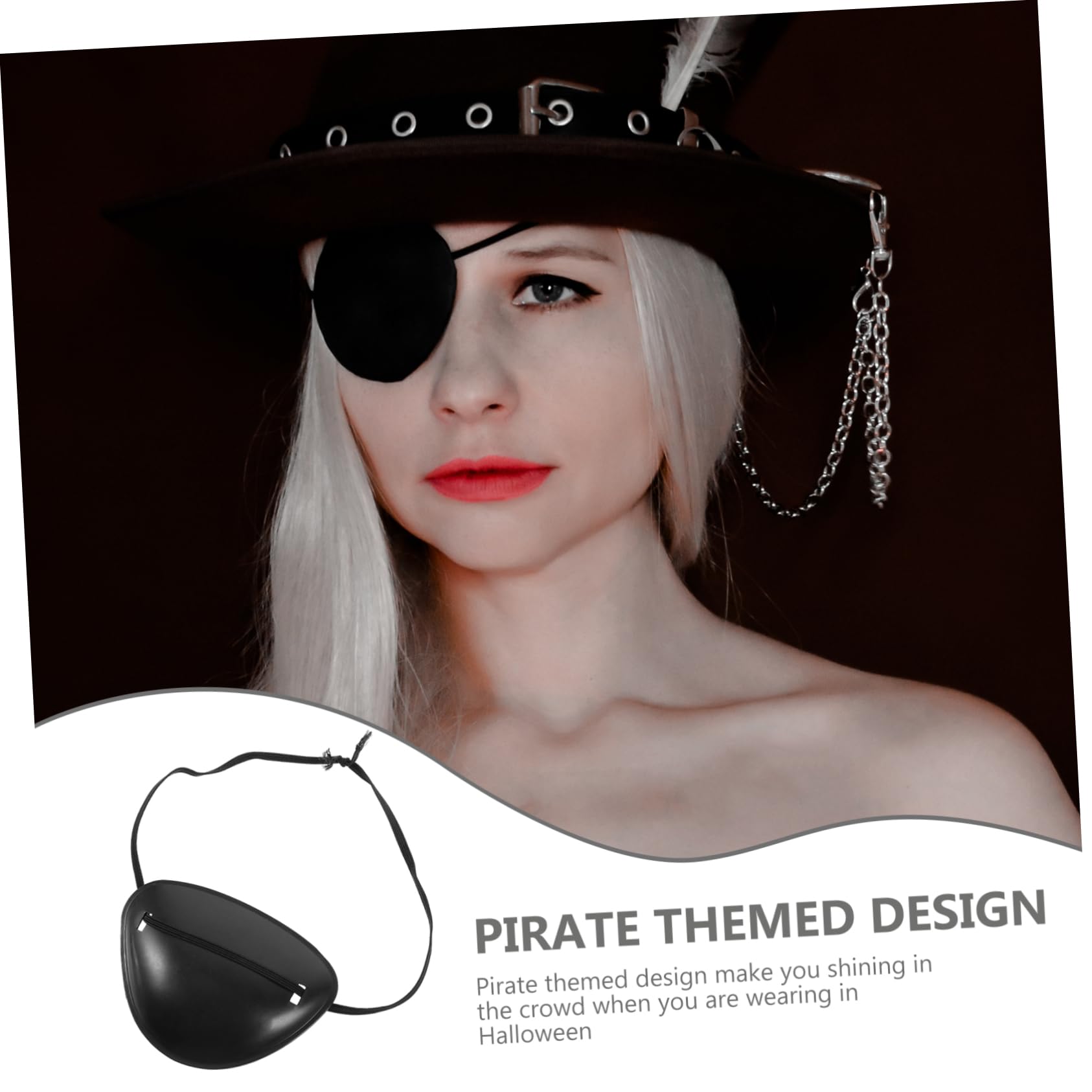 GAROZATION 6pcs Pirate Eye Mask for Halloween Party Comfortable Black Eye Patch Cosplay Blindfolds