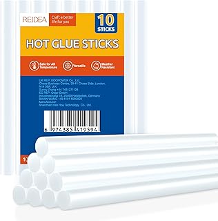 REIDEA Hot Glue Gun Sticks for Full Size Glue Gun, 5.9" Long x .43" Diameter, 10 Count