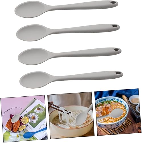 Miniatura 7 de NOLITOY Cuchara de silicona 8 cucharas de arroz cucharón de sopa de silicona cucharada de silicona Cucharas de sopa Cuchara Cuchara de cerámica