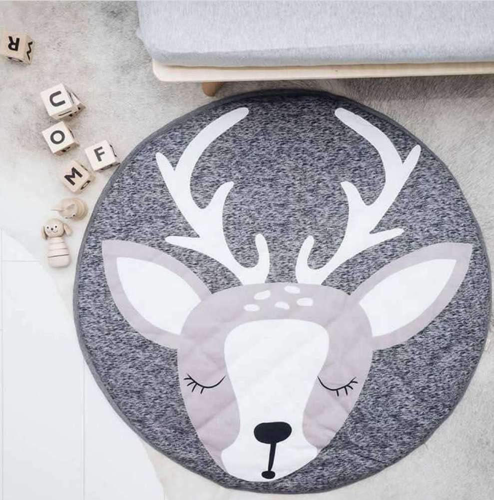 WJXBoos Children Cartoon Animal Floor Play Mat, Thick Soft Rug Foldable Breathable Play Carpet Bedroom Nursery Crawling Mat-Raccoon 90 cm(35.4 Inch)