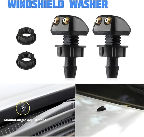 Miniatura 3 de 8sanlione Boquillas para limpiaparabrisas delantero de automóvil, repuesto de kit de chorro de limpiaparabrisas de automóvil, limpiador de doble