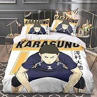 Zhongkaihua Haikyuu Hinata Shoyo Tobio Kageyama Juego De Tres Piezas Con  Fundas De Almohada, Juego De Funda De Edredu00f3n Doble Para Dormitorio, 
