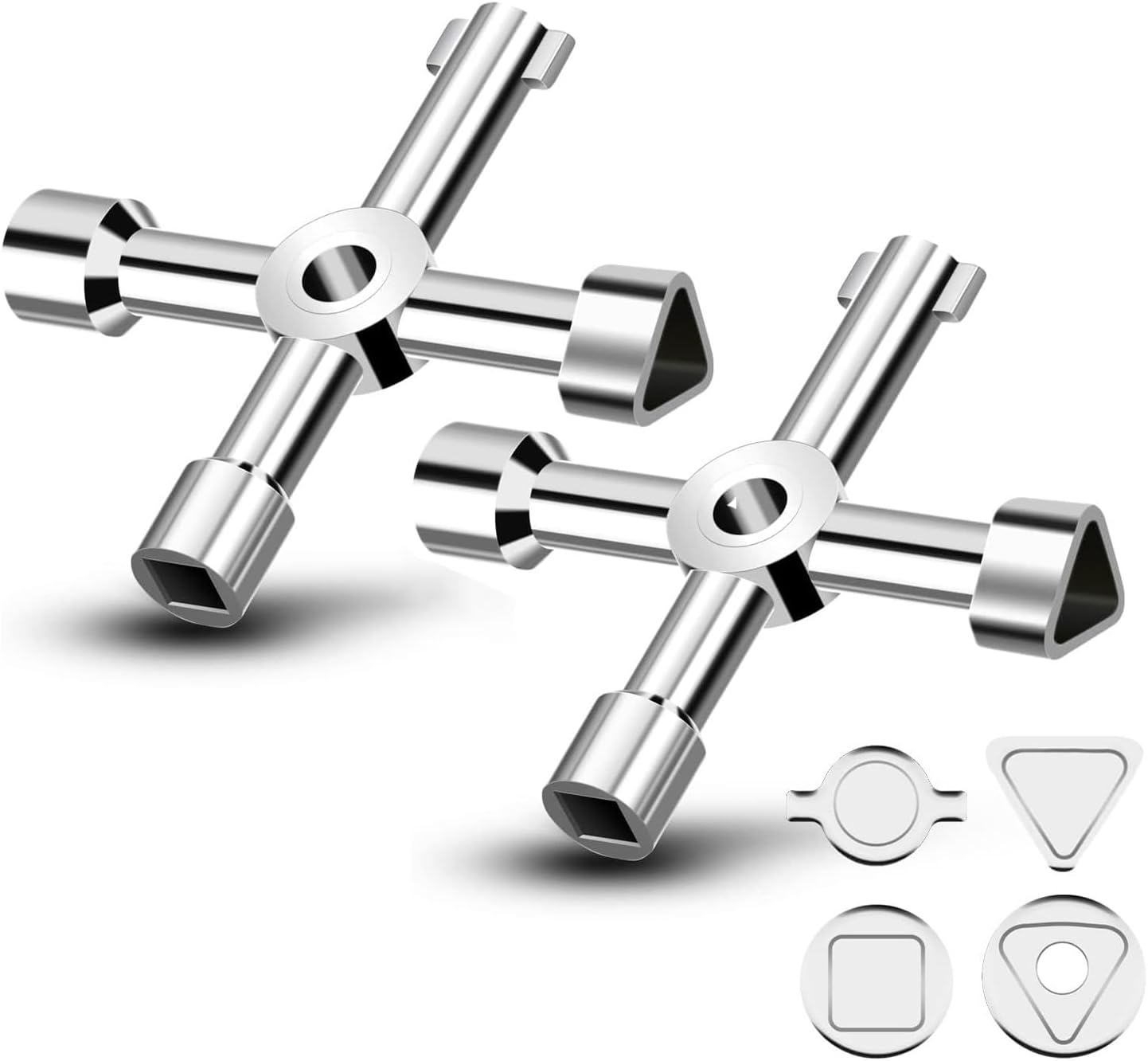 X Spring Water 4 Way Universal Multi-Functional Utilities Key, 2 Pack - Meter Box Gas Service Cross Key for Electric Water Gas Meter Box Cupboard Cabinet Opening