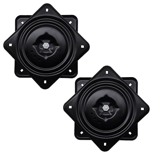 Frassie Paquete de 2 placas giratorias cuadradas de 10.2 pulgadas, rodamientos de bolas giratorios cuadrados para silla reclinable o muebles