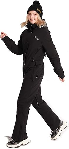 Miniatura 3 de Bluemagic - Traje de esquí de una pieza para mujer, traje de invierno impermeable para deportes de nieve