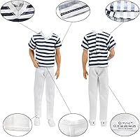 Vista 5 de E-TING 3 Sets Doll Casual Wear Clothes Overalls Jacket Pants Outfits with 3 Pair Shoes for 12 Inches Dolls