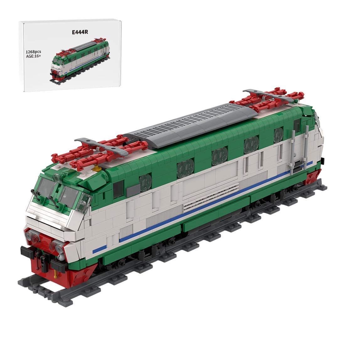 Set di mattoncini da costruzione del treno italiano, 1268+ Set locomotiva XMPR ferrovia, giocattolo da costruzione, modello treno set da costruzione, regali creativi per collezionisti