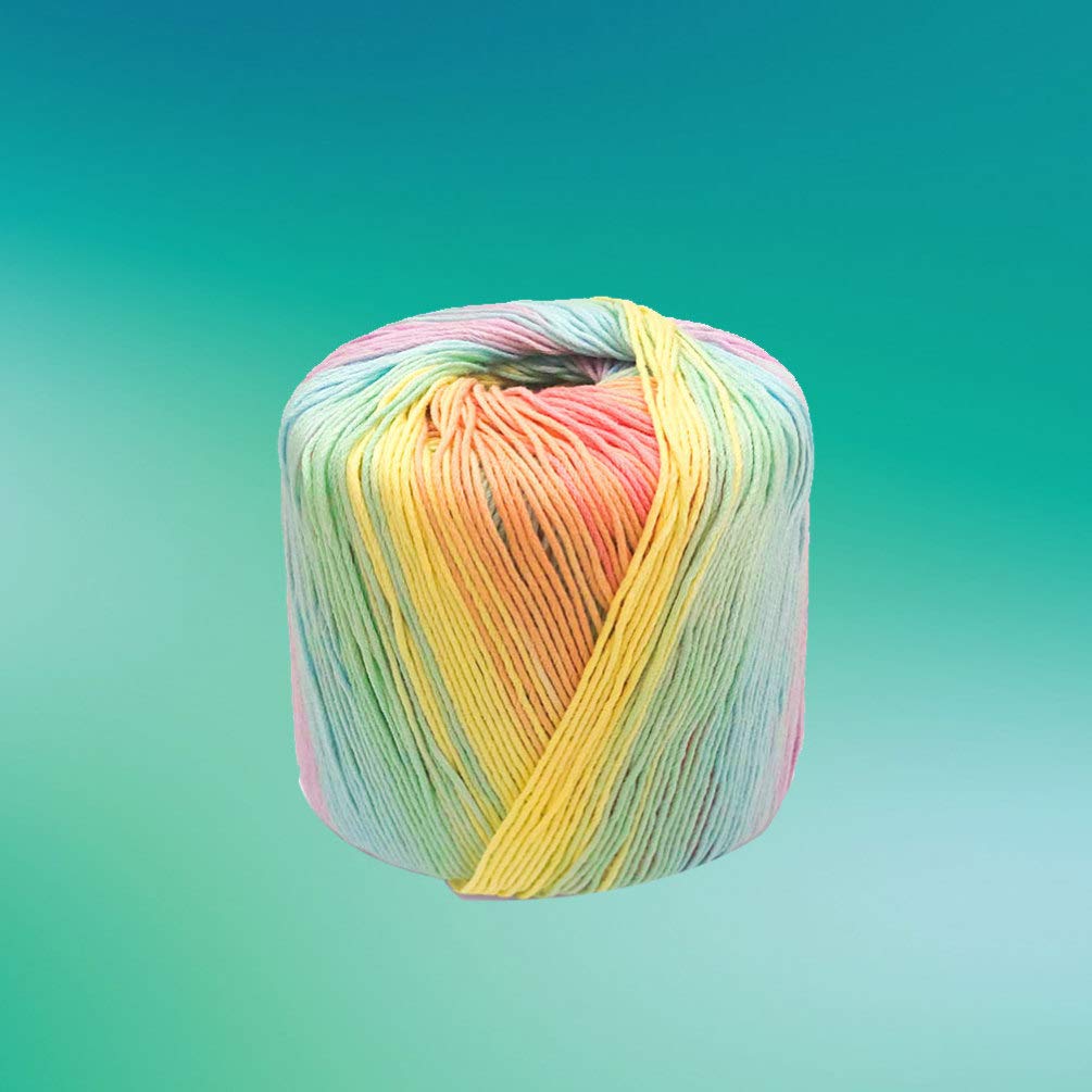 Milisten Gradient Baumwollgarn – 1 Rolle, 133 M, Regenbogenfarbe Zum Häkeln & Stricken
