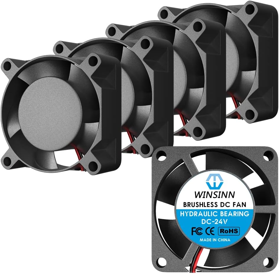 WINSINN 25mm Fan 24V Hydraulic Bearing Brushless 2510 25x10mm for DIY Mini Cooling PCB/Notebook/Graphics card - High Speed (Pack of 5Pcs)