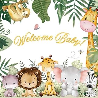 Welcome Baby!: Safari Jungle Baby Shower Guest Book with Cute Baby Animals for the Jungle-Themed Celebration of Your Little One's Arrival