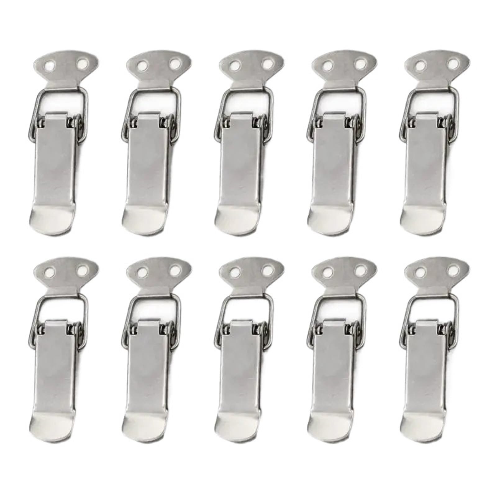 Zihdke Silver 10 Pcs Toggle Catch Lock Suitcase Clasp Buckle Locking Metal Box Hasp For Toolbox