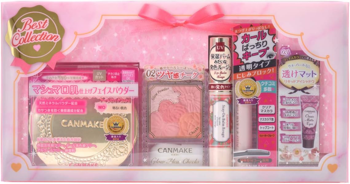 キャンメイク ベストコレクション4＜ステイオンバームルージュ 03,マシュマロフィニッシュパウダー MO,クイックラッシュカーラー,グロウフルールチークス 02,クラシックマットアイズ 03＞ セット 1セット (x 1)