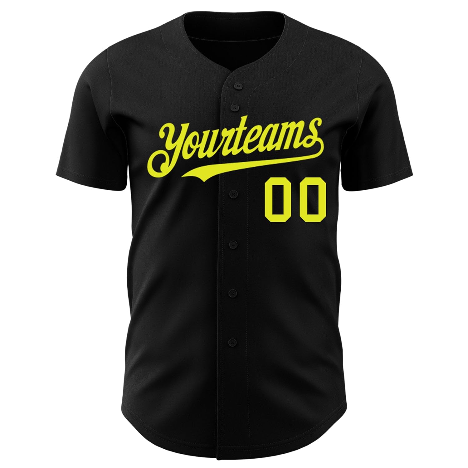 Generic Black Neon Yellow Baseball Jersey Customize Printed Stitched Name Number Logo, Custom Baseball Shirt Women Men Youth Kids Baseball Uniform