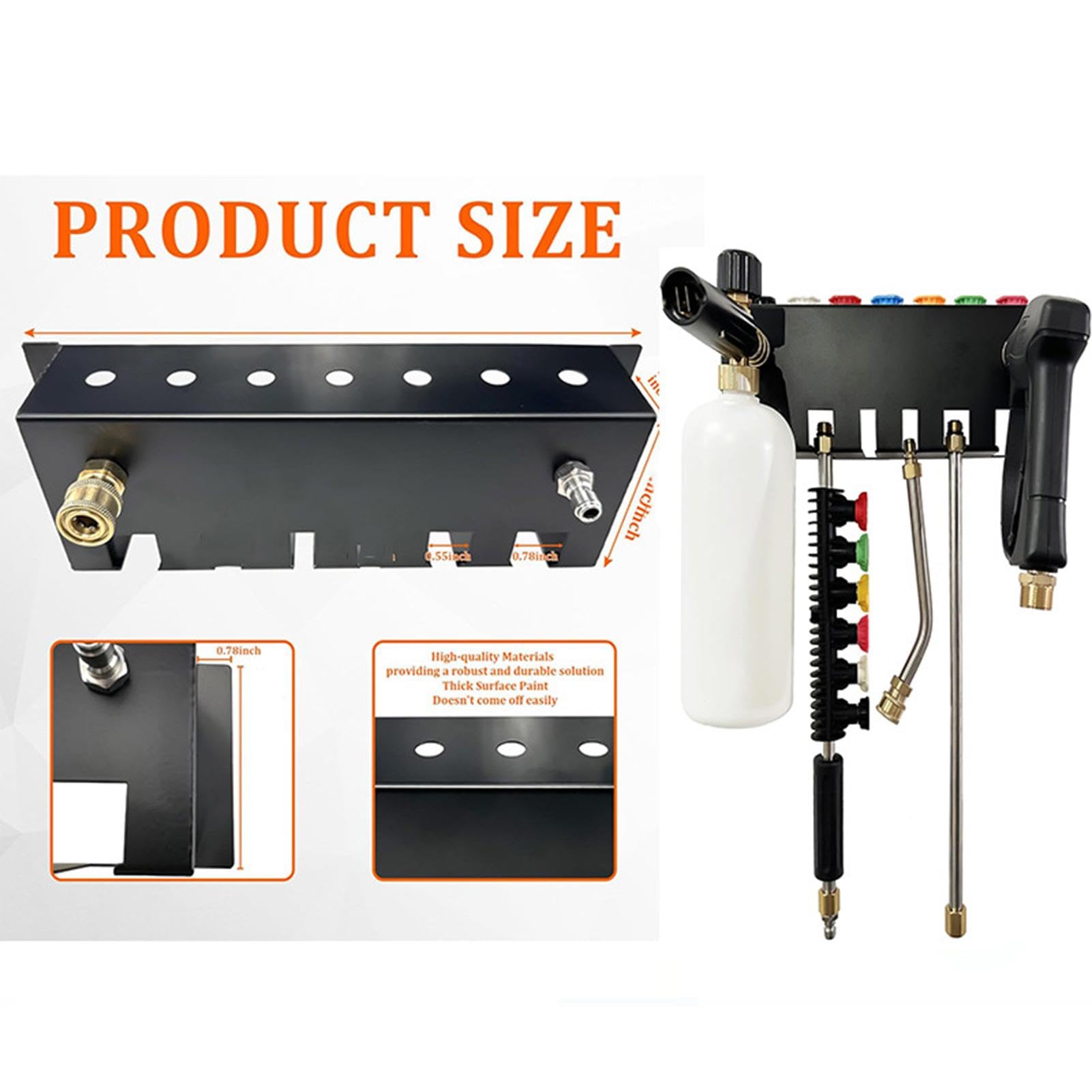Supporto per rondella ad alta pressione, organizzatori di supporti per bacchette per rondella a pressione, supporto per pulitore di utensili ad alta pressione, supporto per riporre oggetti a parete