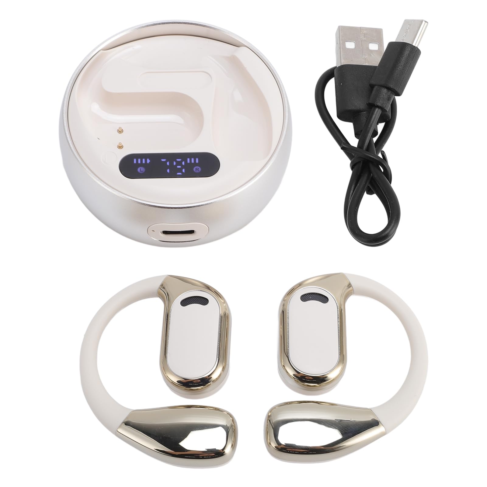 Auricolari Bluetooth 5.49 per Traduttore Linguistico con Suono Ad Alta Definizione per Comunicazioni in Tempo Reale, Perfetti per Viaggiatori e Conversazioni Multilingue, 2 unità (WHITE)