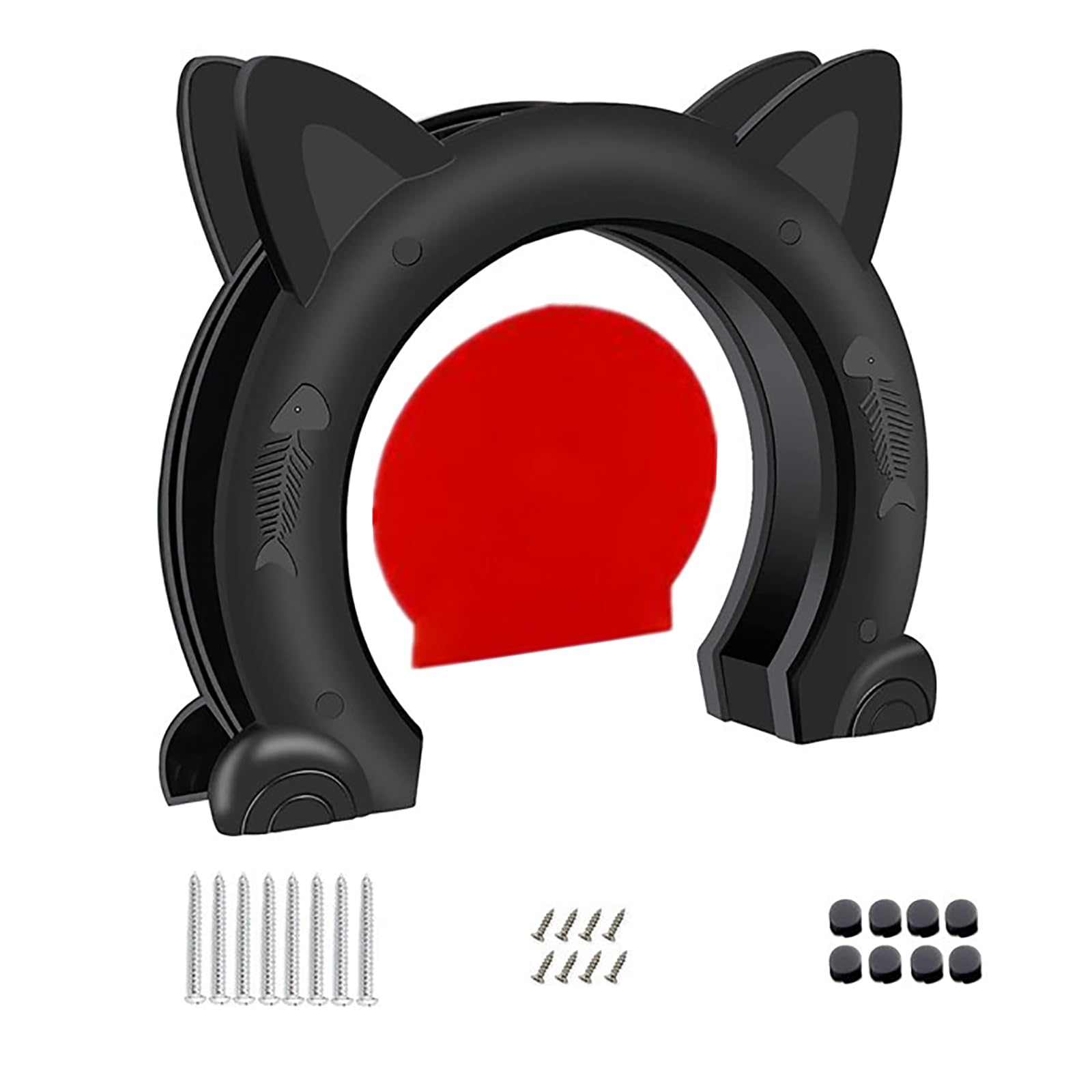 Puerta para gatos interior tamaño grande solapado negro sin ruido de cortinas 1