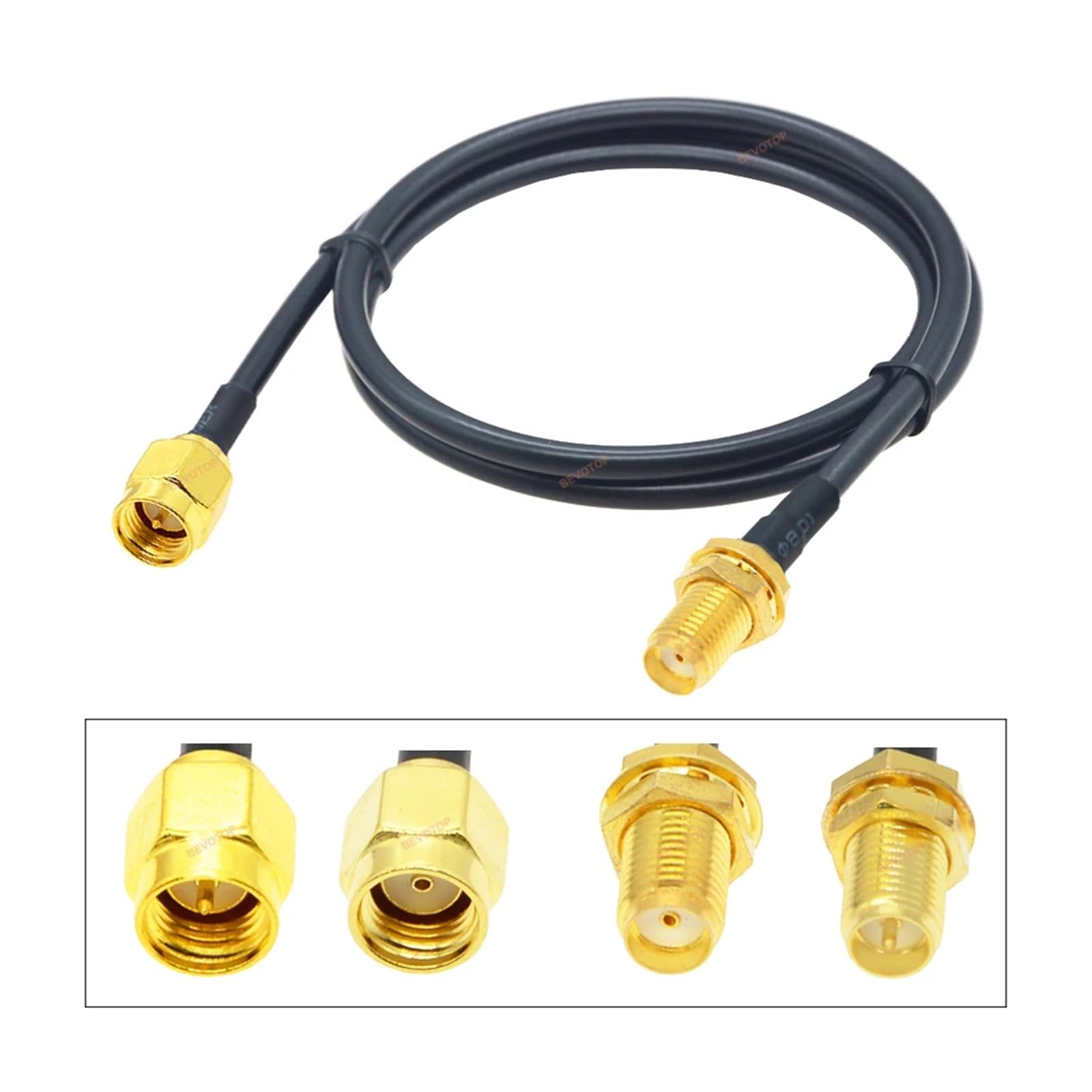 1M 2M 5M 10M 20M SMA męski na RG58 50ohm koncentryczny kabel wtykowy przedłużacz anteny WiFi adapter pigtail(SMA M to SMA M90,10M)