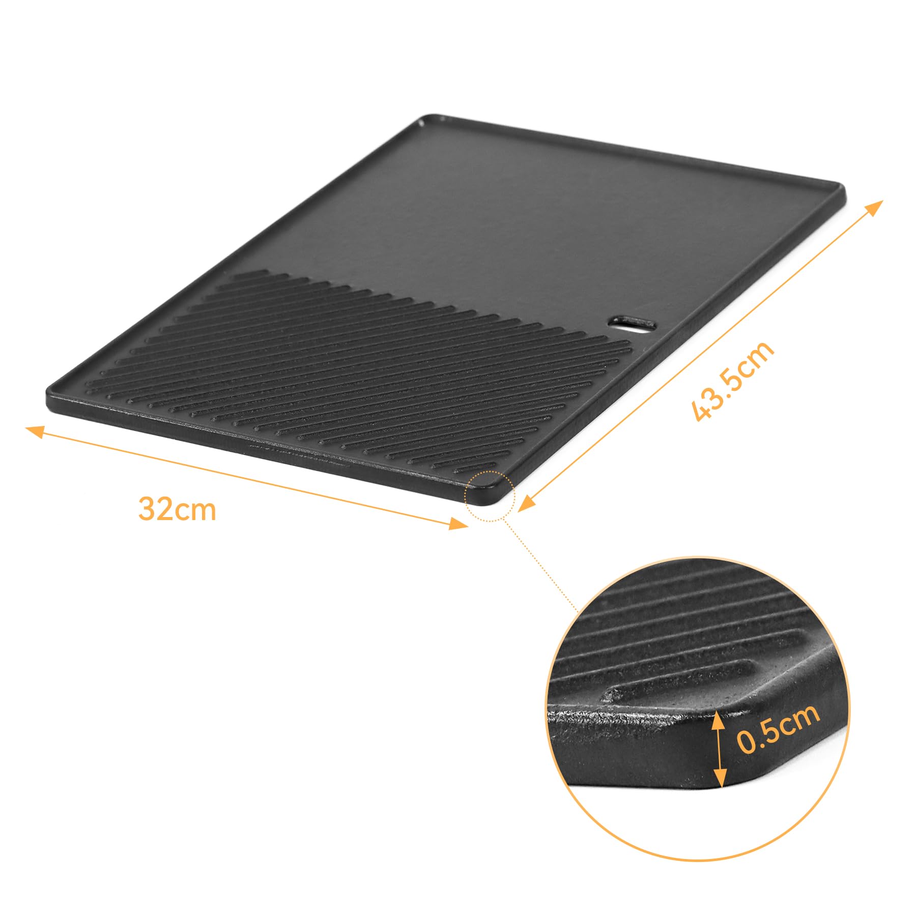 43x32 cm Pro 4 Grillplatte für Enders Boston Pro 4, Enders Monroe PRO 4, Landmann Triton 3 und 4 Brenner, Grillplatte Gusseisen, Gussplatte für Enders Boston 6 & 4 Grillrost