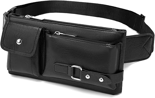 Miniatura 8 de AuSion Riñonera grande para mujer, impermeable, con 3 bolsillos con cremallera, a la moda, para correr, senderismo, cinturón para hombres, llevar