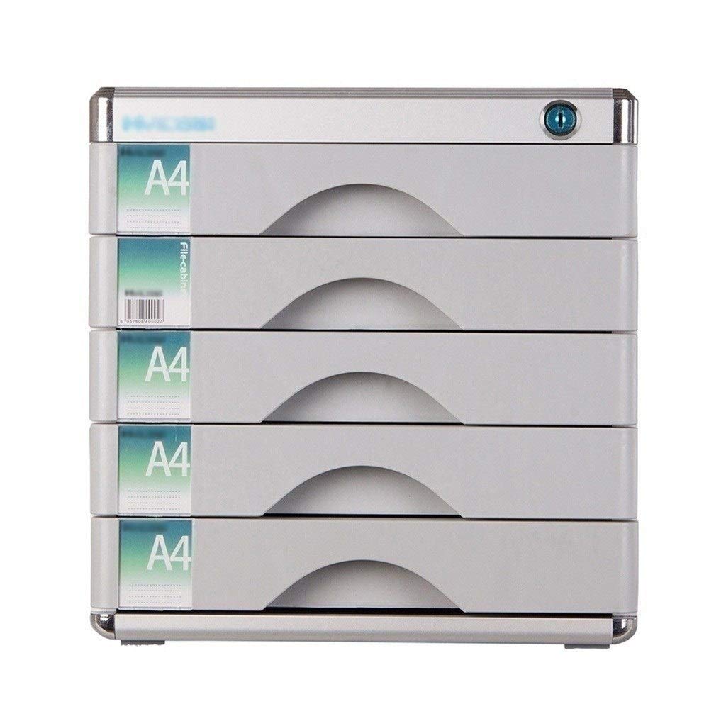 Bxwjg Metal filing cabinet, 5-layer File Storage Cabinet, With Lock And Index Label, Aluminum Alloy, For Business
