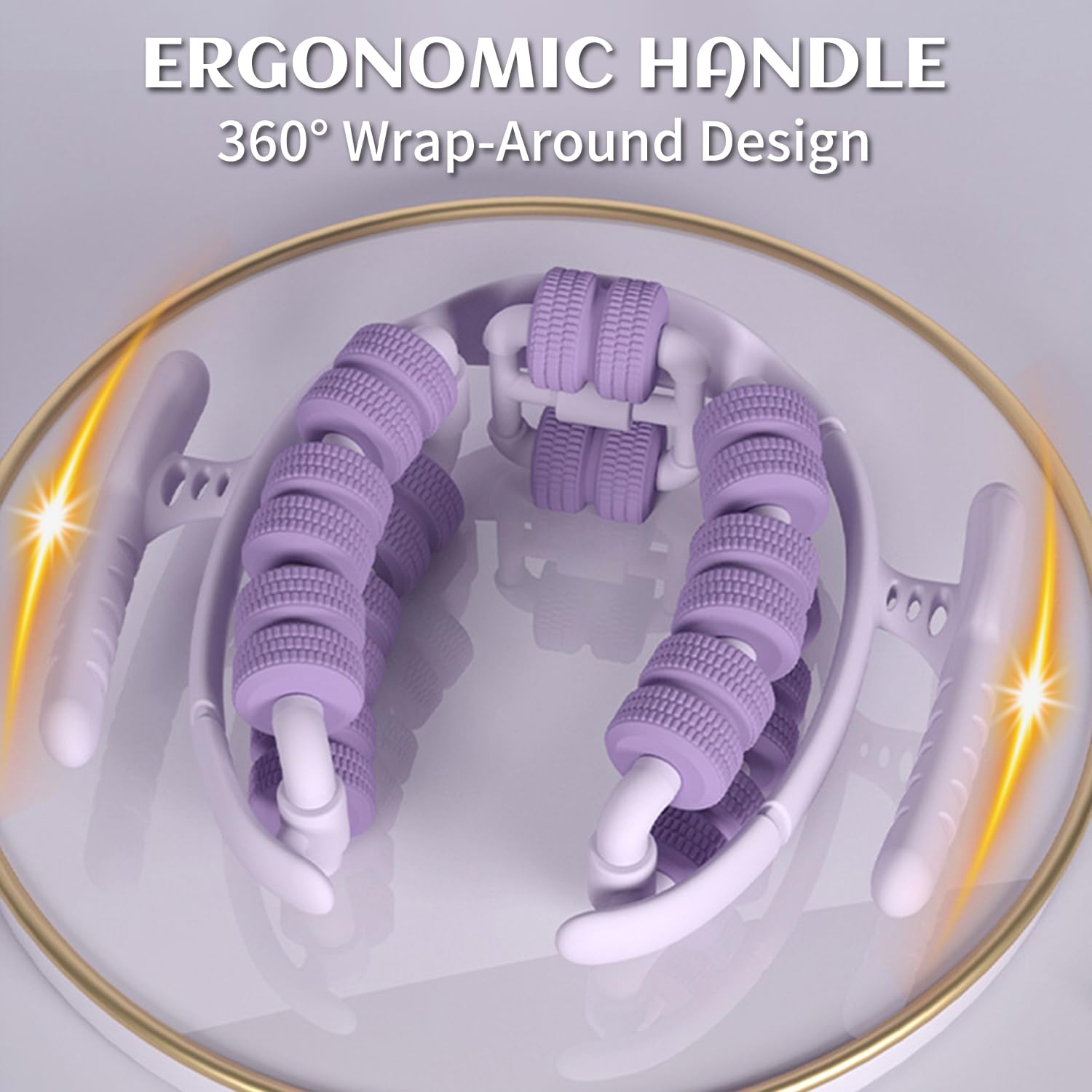 28 Roues Rouleau Massage Jambe, Anti Cellulite Roller, Rouleau de Massage Musculaire, Masseur Anti Cellulite (Violet)