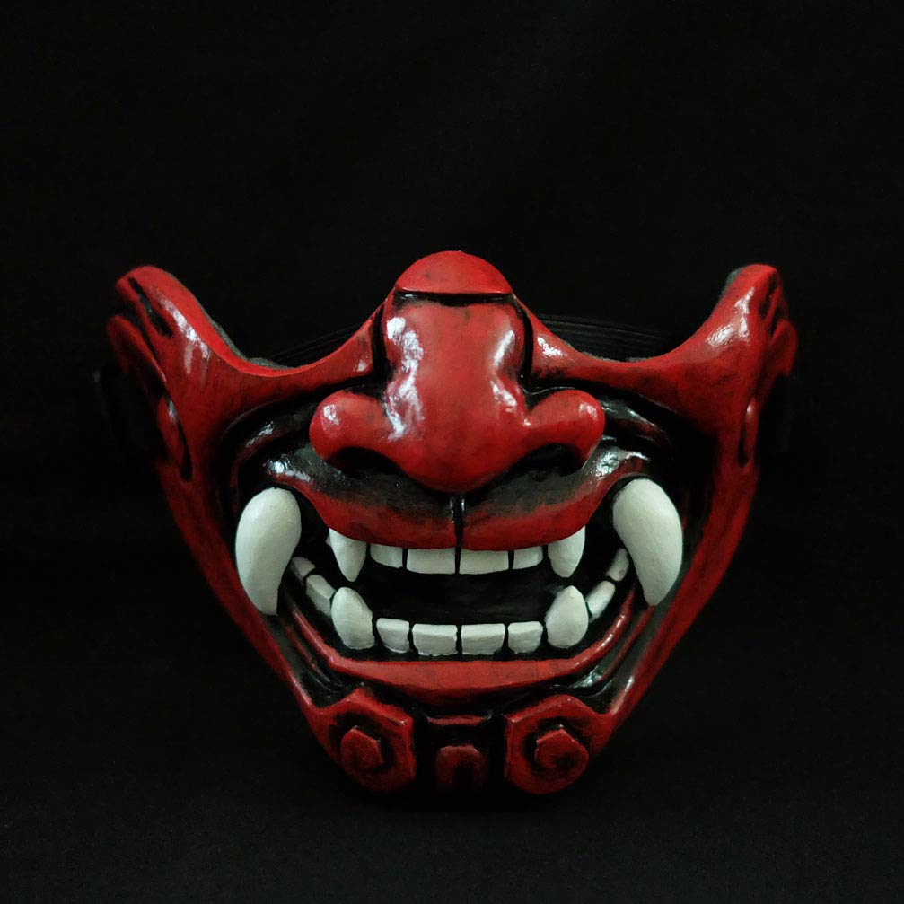 Amazon.com: Motorcycle Face Mask Demon Samurai Mempo Airsoft