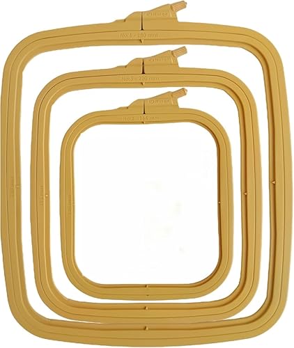 Miniatura 13 de Nurge Aro cuadrado para bordar, marco de punto de cruz de plástico para punto de aguja y bordado, aro ajustable para manualidades, color azul, n.º 2