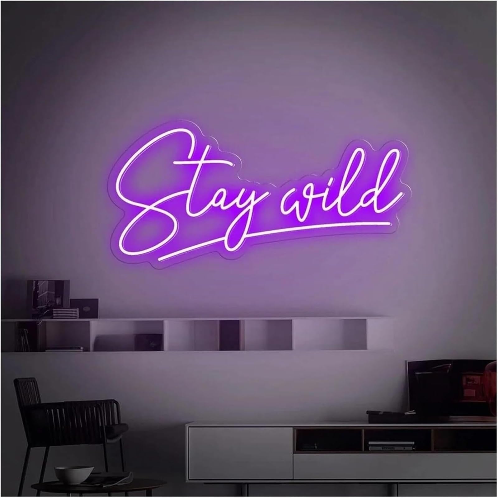 Zynther Neon lamp for neon Sign LED Light Dimmable for Powered for Home Bar Game Room Club Shop Wall Art Decor(Purple)