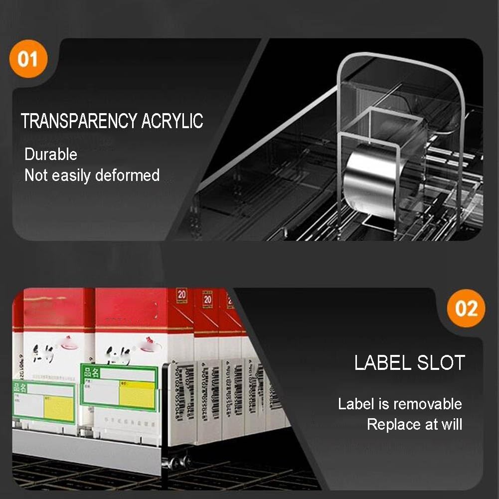 Cigarette Display Holder Acrylic Rectangular Case - Wall Rack, Auto Pusher, Cigarette Case for Retail Store Display Shelves