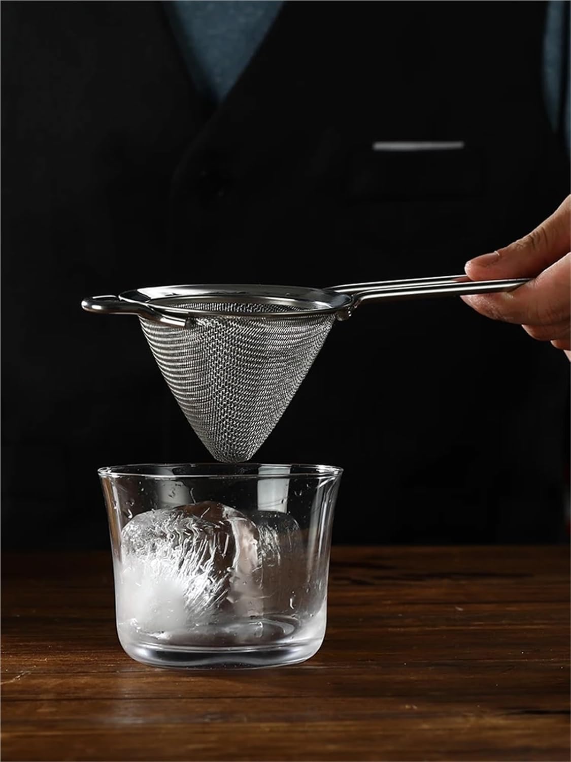 Small Strainer 5pcs Fine Mesh Cocktail Strainer Conical Mesh Strainer,Stainless for Juice,Tea Herbs,Coffee Drinks(Copper Plated 5.0)