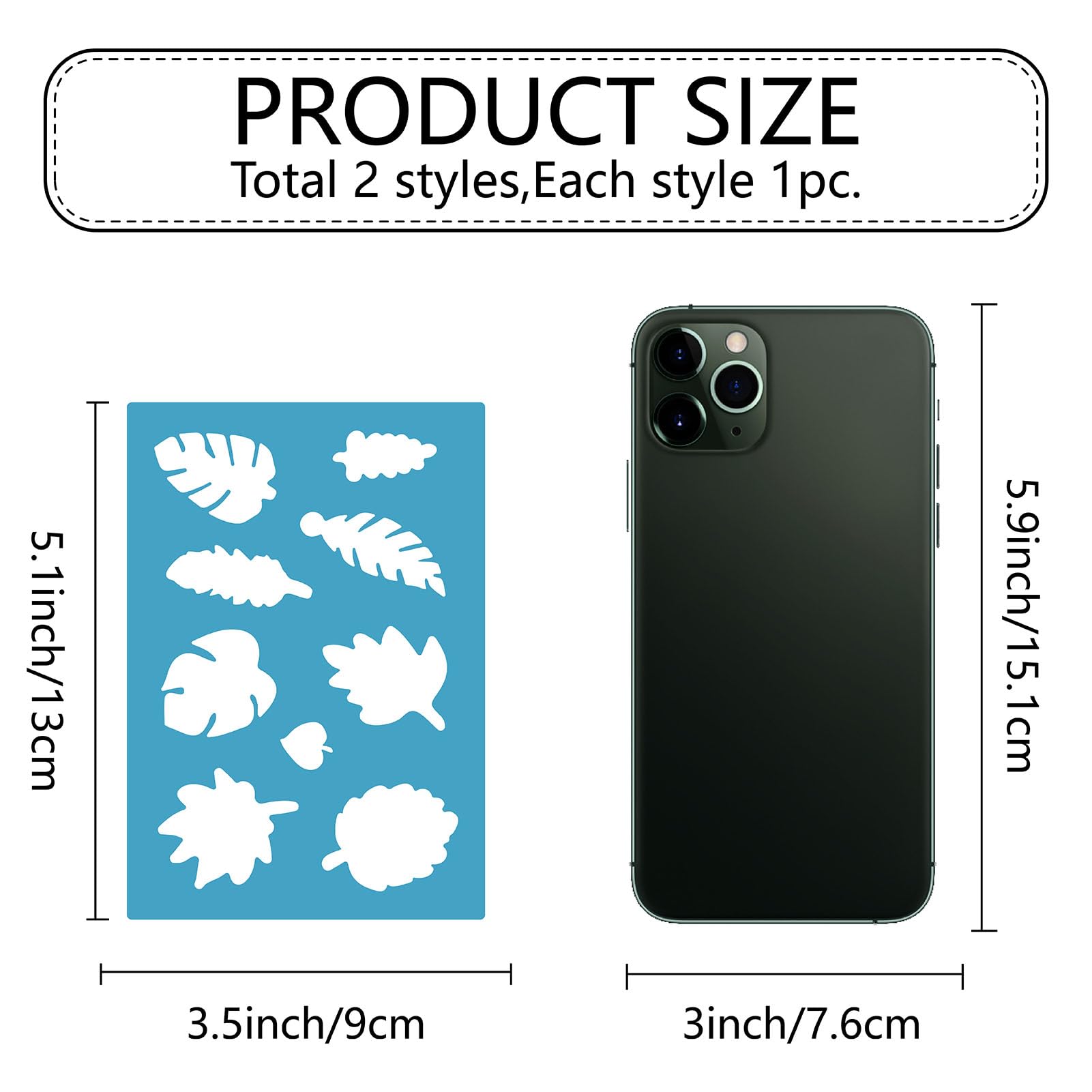 GORGECRAFT 2 Styles Tropical Leaf Stencil Leaves Earrings Making Template Reusable Maple Leaf Plant Wall Stencil Botanical Leaves Templates Set for Earrings Necklace Making Jewelry Crafts Bracelets - Image 2