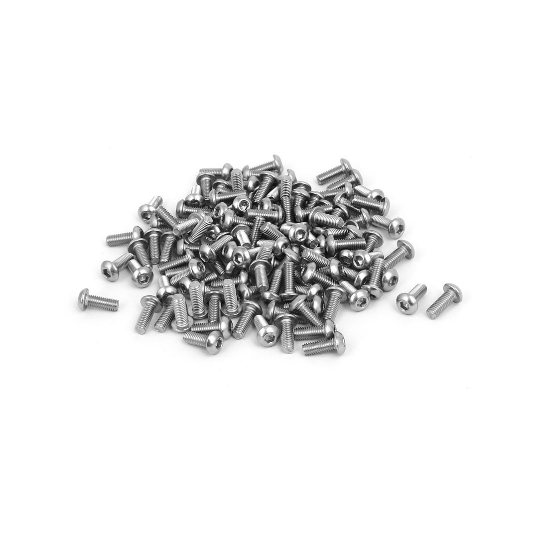 Sourcingmap M3 x 8mm 304 Stainless Steel Button Head Hex Socket Cap Screws Fastener 120Pcs