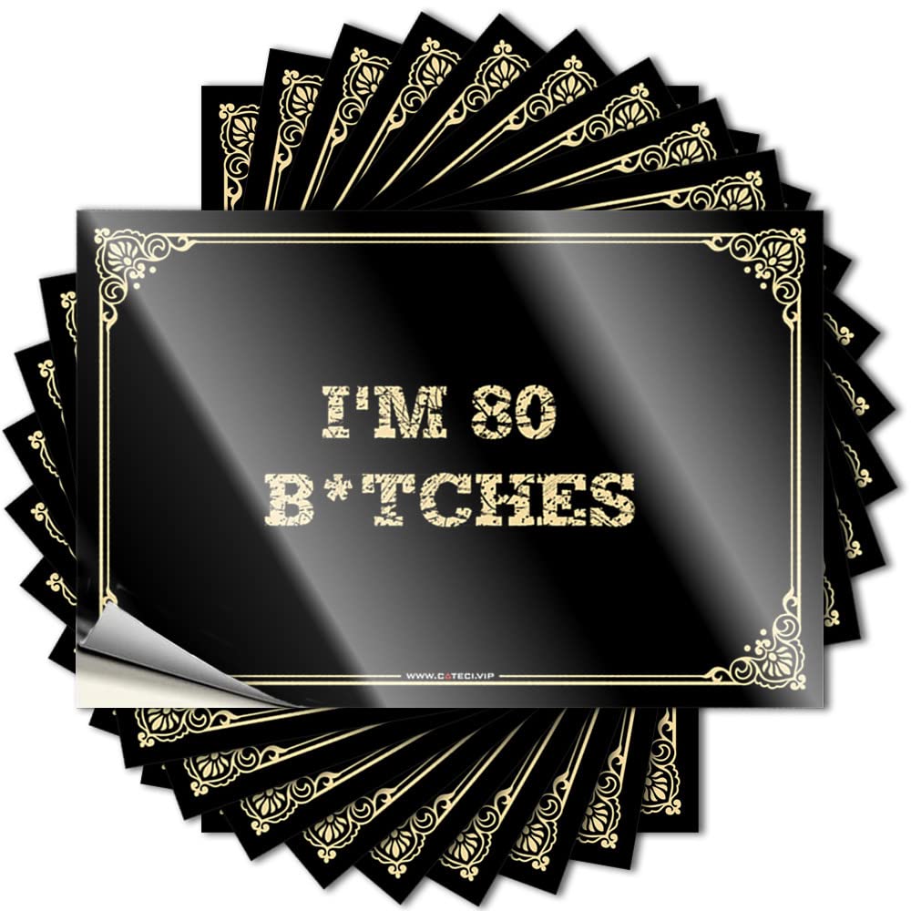 Lettering Sticker Wall Tall I'm 80 B*tches for Sports - Room Stuff Easy Peel Removable(12X18CM)
