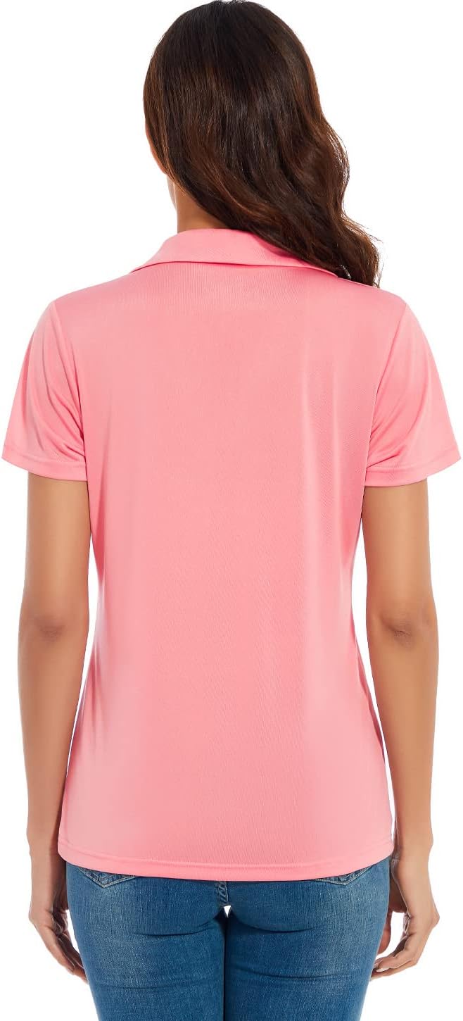 Ullnoy Women's Dry-fit Golf Polo Shirts Short Sleeve Shirts for Women V Neck Moisture Wicking Sports Tops Collar 1-3 Pack - Image 4