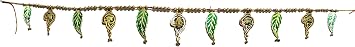 athizay Metal Toran for Entrance Door Decoration Kalash Leaf Shubh Labh Laxmi Ganesha Figurine Inscribed 38 Inch Long Shankh Ganesha Mango Leaf Garland