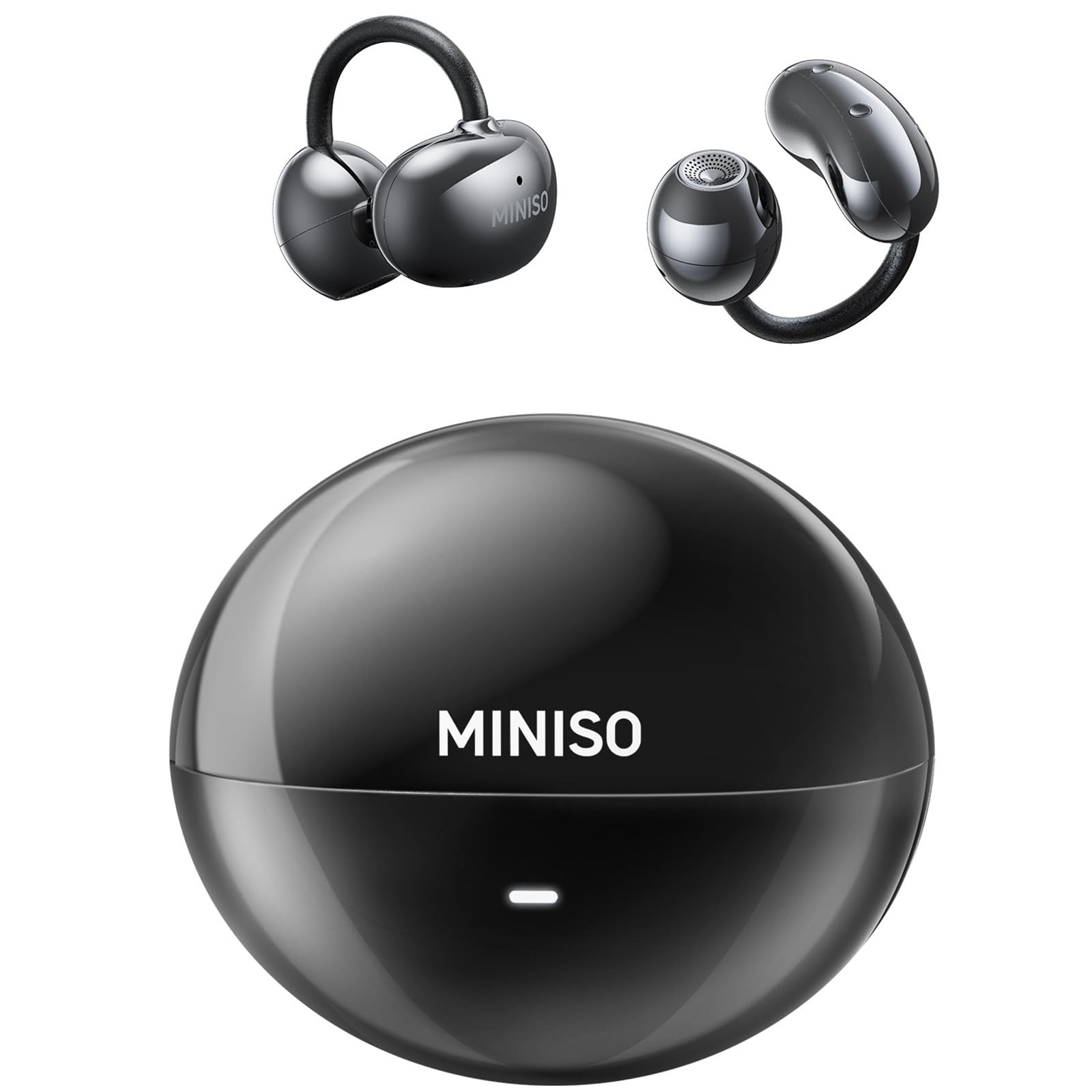 MINISO MS192 AI Translation Earbuds Real Time,3-in-1 Open Ear 135 Language Translator Earbuds,Audifonos Traductores Inglés Español,Ear Clip Earbud fit iOS & Android,for Business,Learning