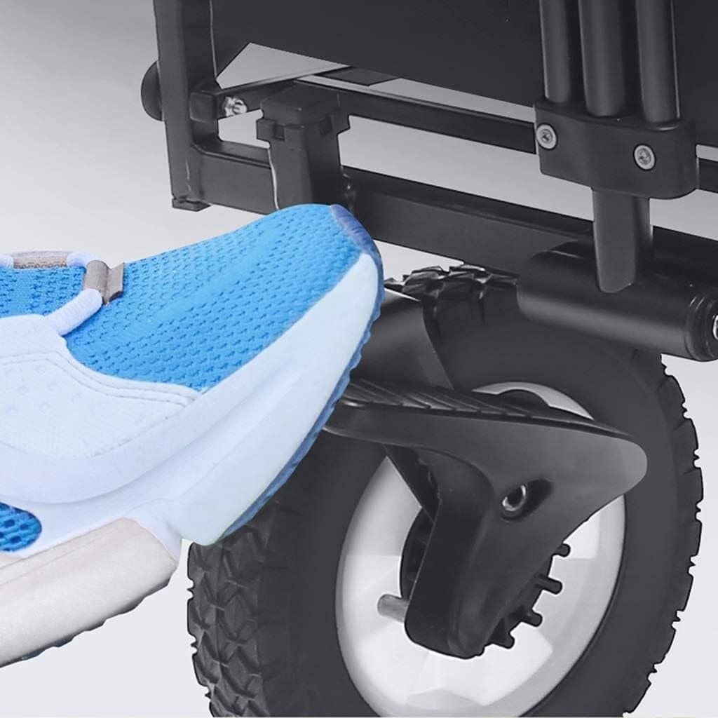 Outdoor Folding Utility Wagon with Adjustable Handle, Brake System, Large Capacity 80kg Garden Cart, Portable(Style 3)