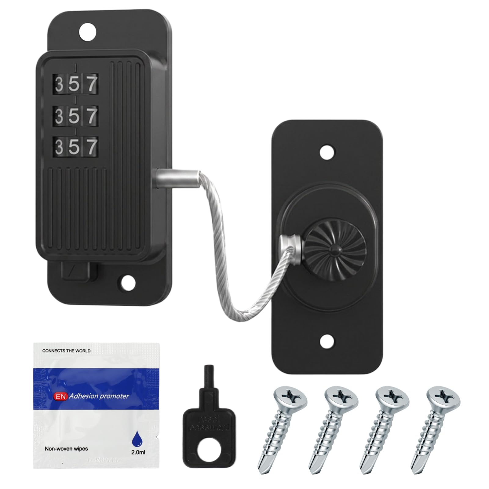 Fridge Locks with Password, No Drill Child Safety Cupboard Locks for Kitchen Refrigerator, Freezer, Cabinets, Drawers and Windows, Childs Proof Door Lock
