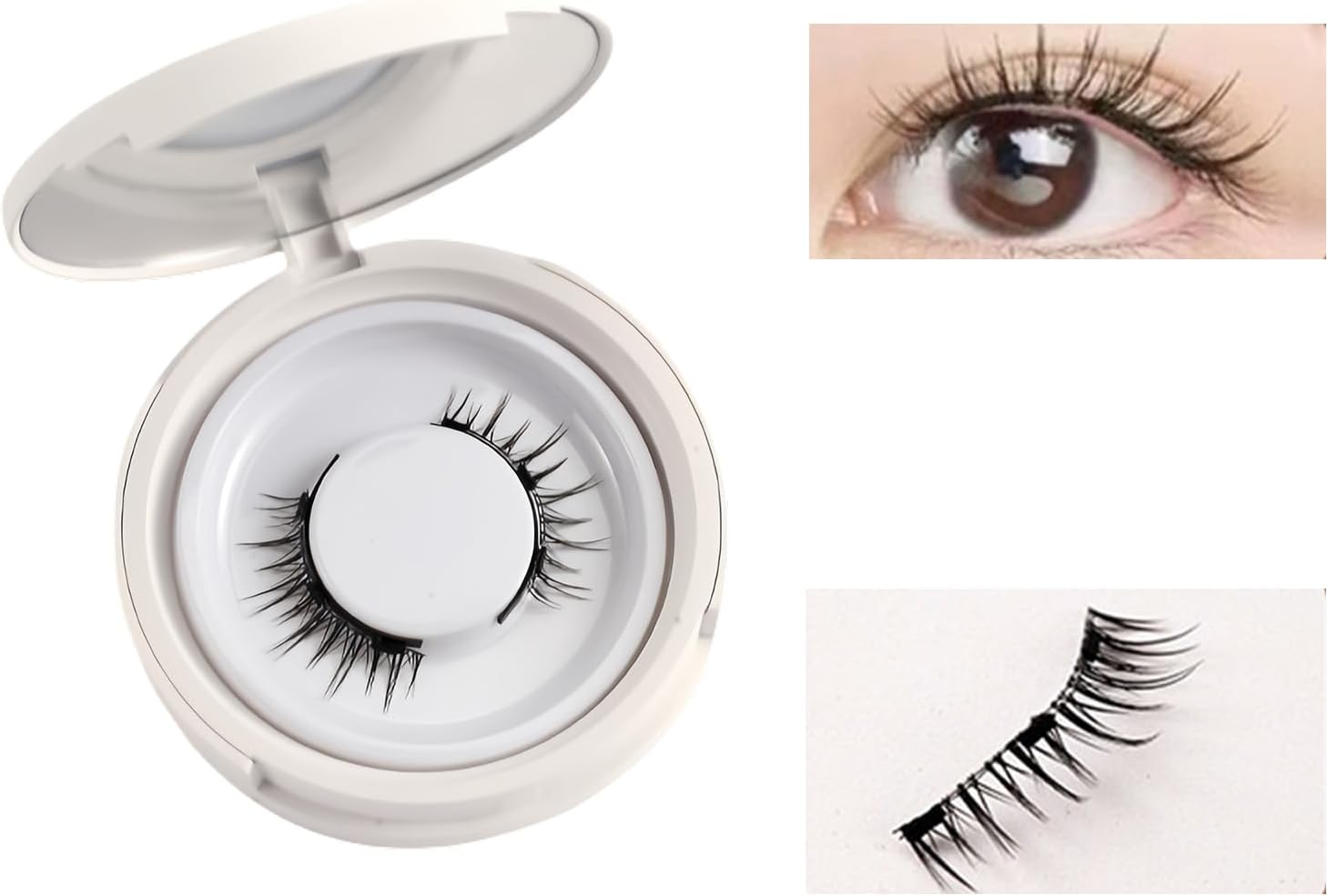 Krafty Magnetic Eyelashes,Krafty Magnetic Lashes,No Glue No Eyeliner,Needed Soft Magnets False Eyelashes Easy to Wear,Reusable Natural Look Krafty Magnetic Lashes with Applicator (Simple2)