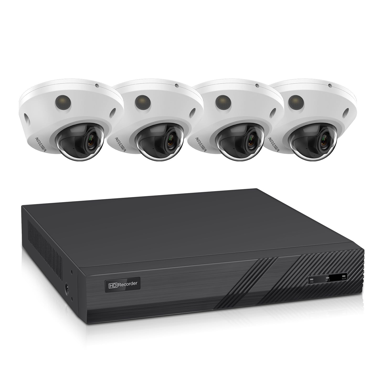VIKYLIN 8 Channel Security Camera System, Full Function 4 x 4K Fixed Full Color Dome PoE IP Camera, Human/Vehicle Detection,1-Way Talk,Smart Playback,1 SATA Ports Up to 8TB HDD(Not Included HDD)