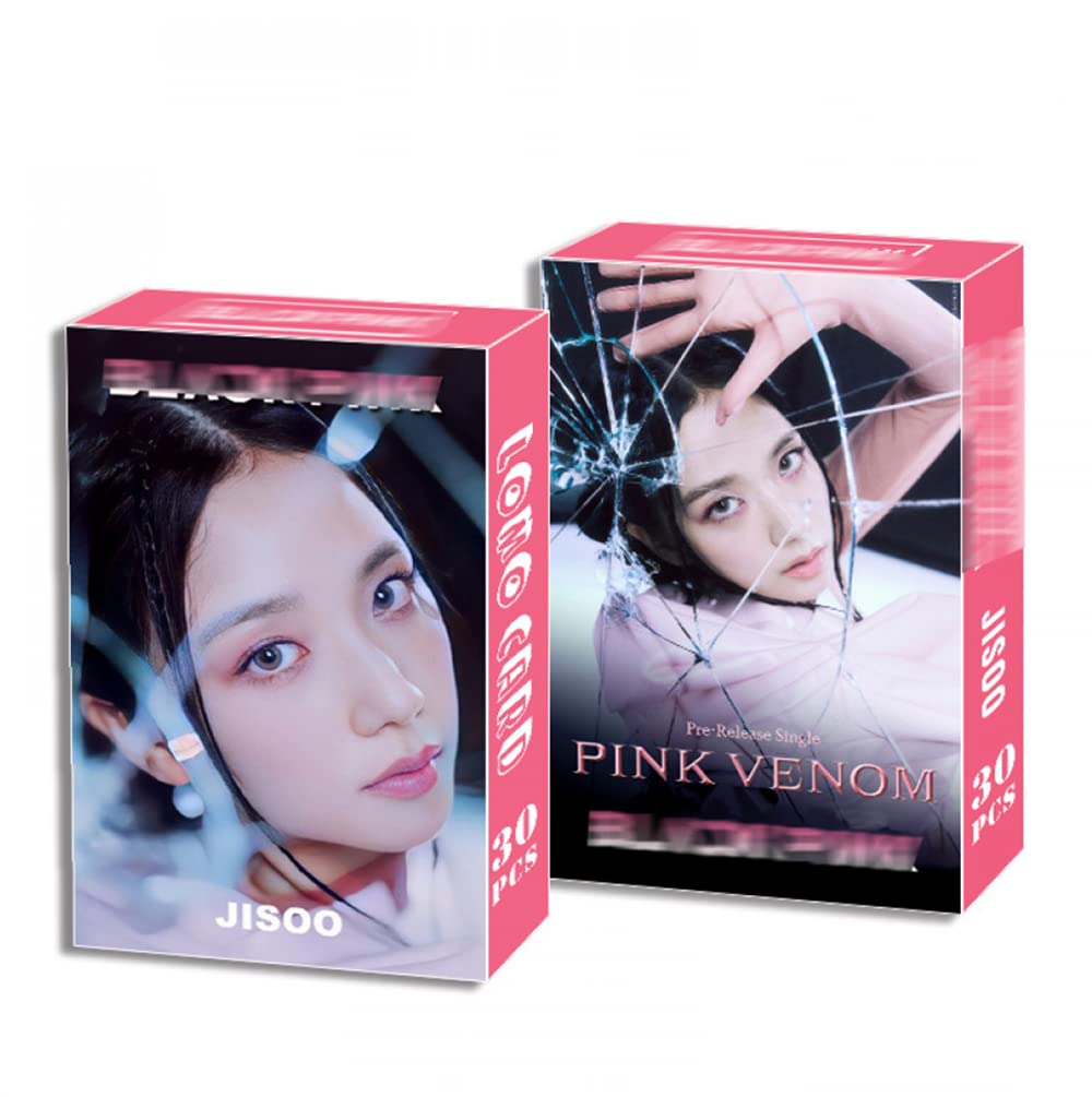 Goodern 30PCS Blackpink Pink Venom Photocards Jisoo Photocards Blackpink Jisoo Lomo Cards Blackpink Photocards Set Blackpink Lomo Cards Blackpink Greeting Postcard Blackpink Poster Lomo Card for Fans