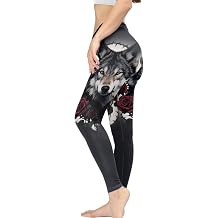 Irisjudy Womens High Waist Yoga Pants, Flowers Stretchy Tights Boho Skinny Trousers, Ladybugs Ankle Length Leggings XS-3XL