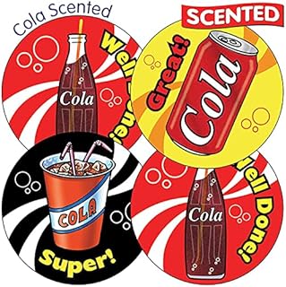 225 Scented Cola Well Done Super Great Motivational School Praise Teachers Reward Stickers 37mm Primary Teaching Services