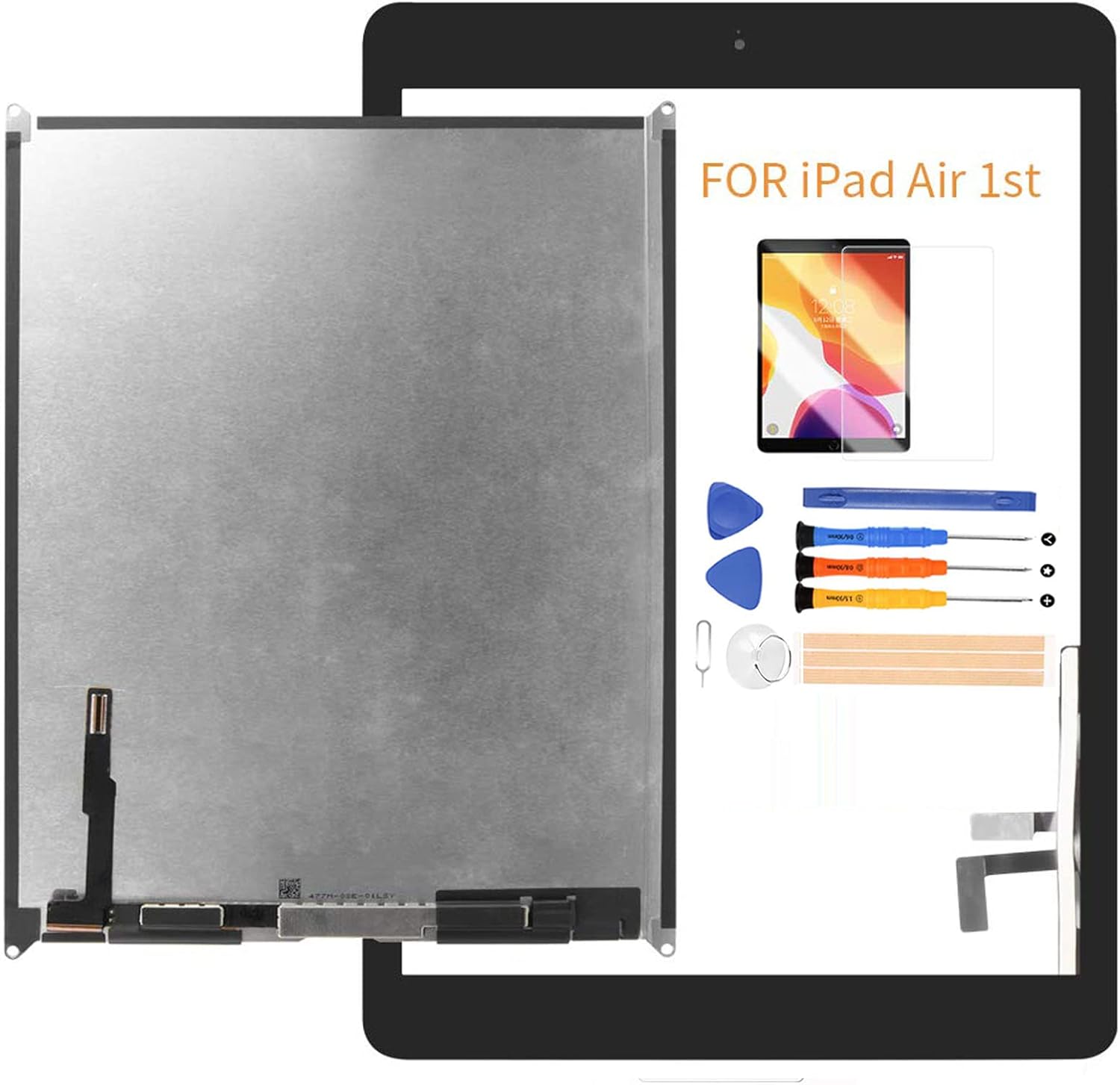 A-MIND Screen Replacement For iPad Air 1st Generation 9.7inch A1474 A1475 A1476（Not For Air 2）LCD Display And Touch Screen digitizer With Home Button & Free Tool Repair Kit & Screen Protector (Black)