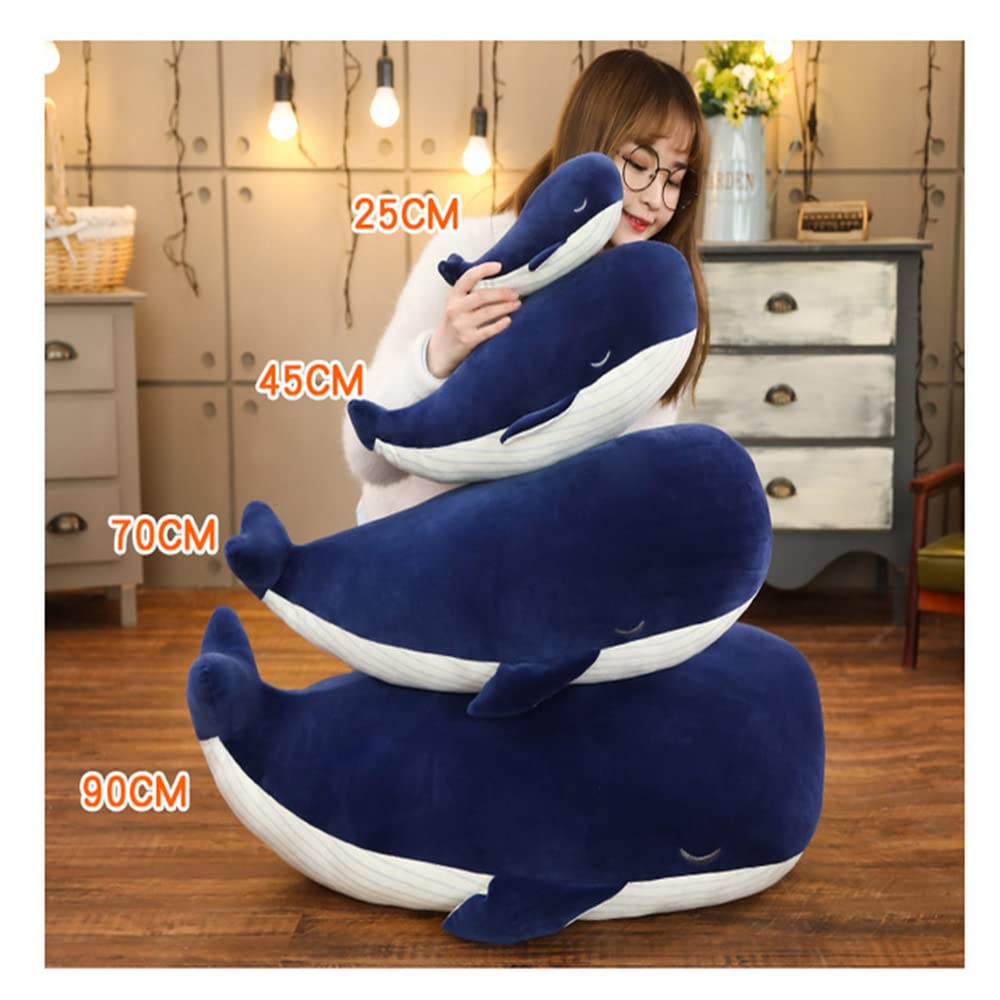 JPORSHU 18 inches Soft Simulation Big Blue Whale,Marine Life Dolphin Doll Plush Toy?Back Cushion Children Birthday Gift