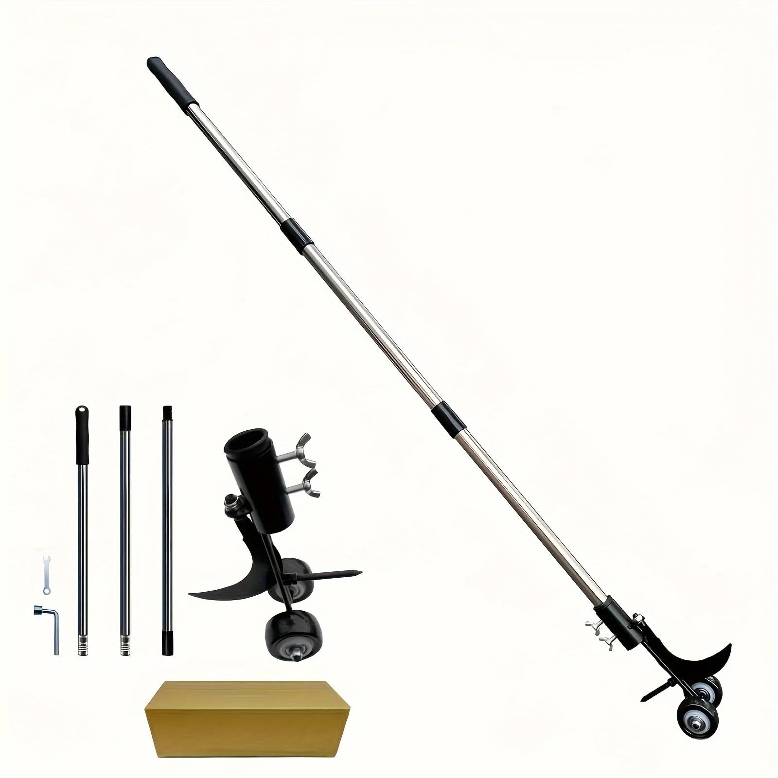 Unkrautstecher aus Metall mit Rädern – Handgeführte Unkrautstecher, 1 Stück(Double Hook with Rod)