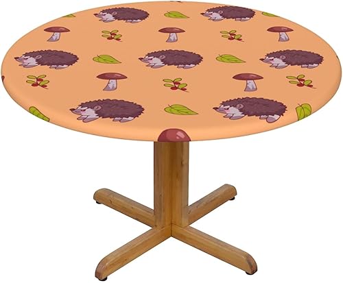 Vista 66 de Delerain Mantel redondo ajustable de hortensia azul, mantel redondo impermeable con borde elástico, lavable, para interiores y exteriores, se adapta