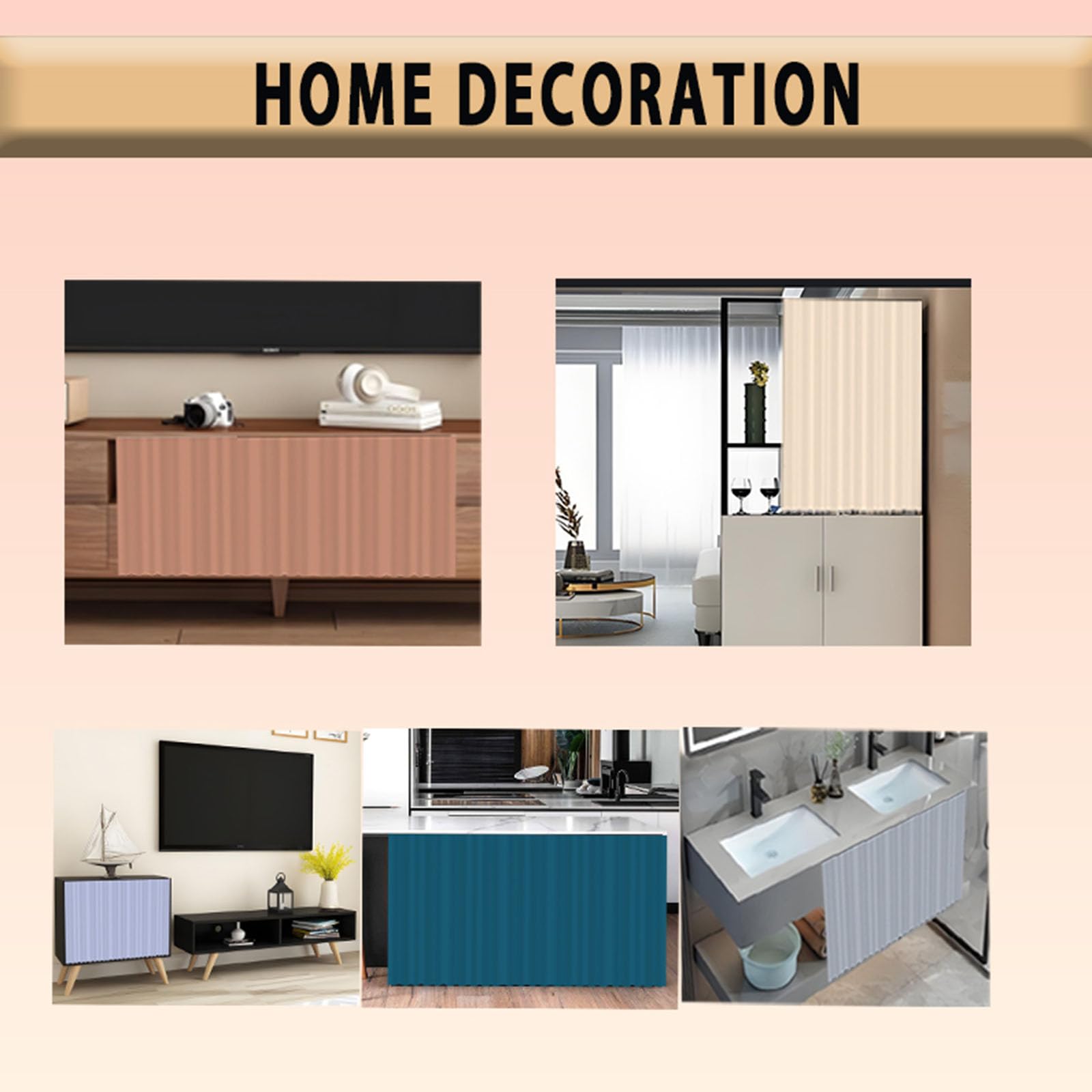 Highdi 1 Pièce Rideau Sous Evier Avec Velcro, Rideau Cuisine